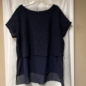 Preloved Lana Collection Blouse Sz 22/24 Dark Blue